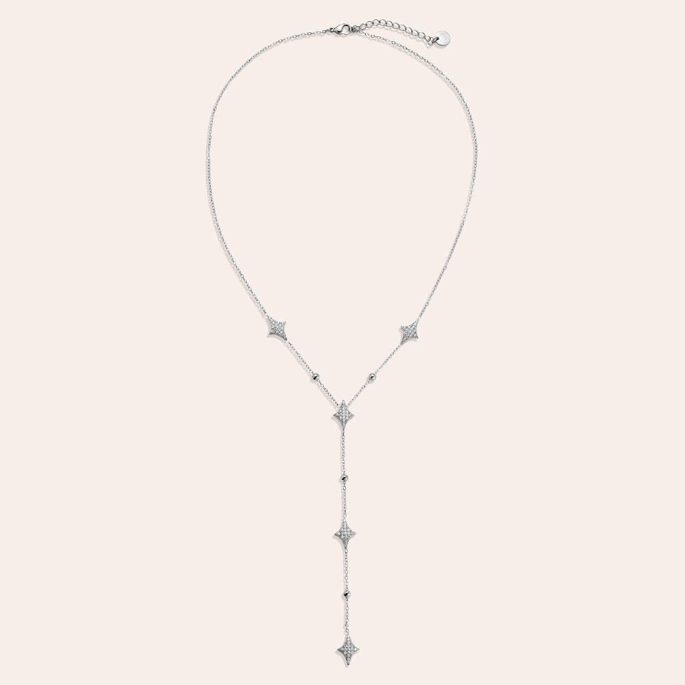 Stainless steel necklace 38cm Nice Diamond Shape