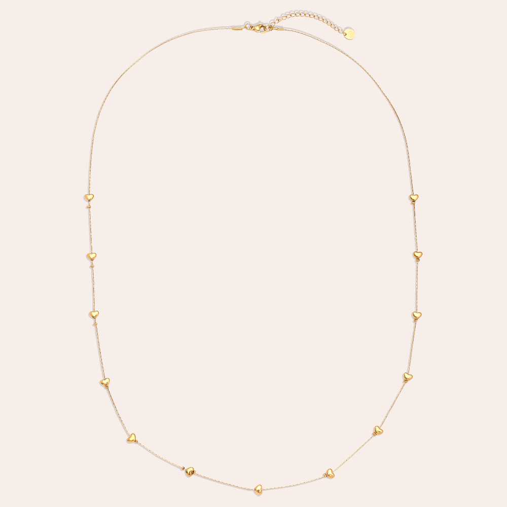 70cm Many Sweet Heart stainless steel necklace        