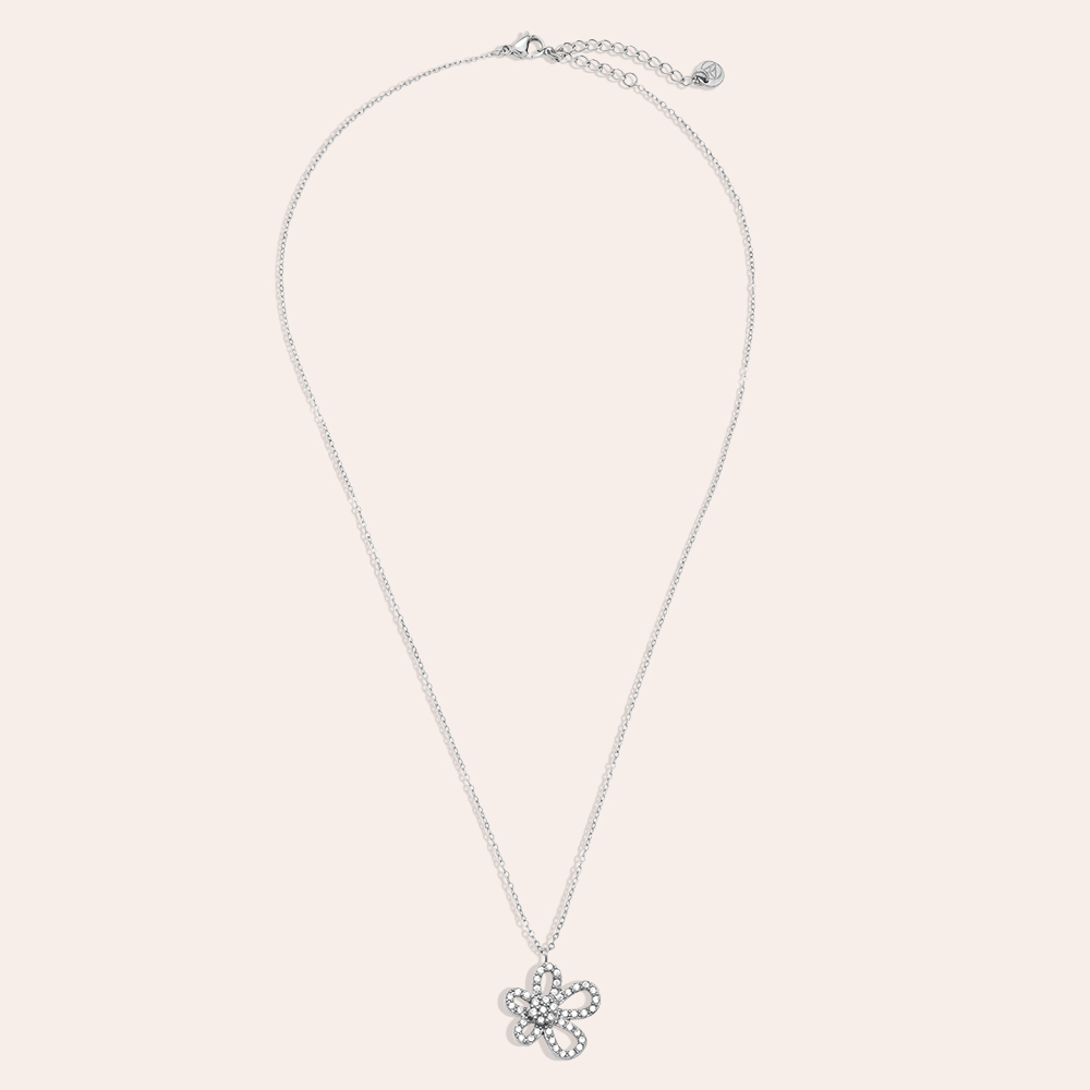 40cm Cool Diamond Flower stainless steel necklace  