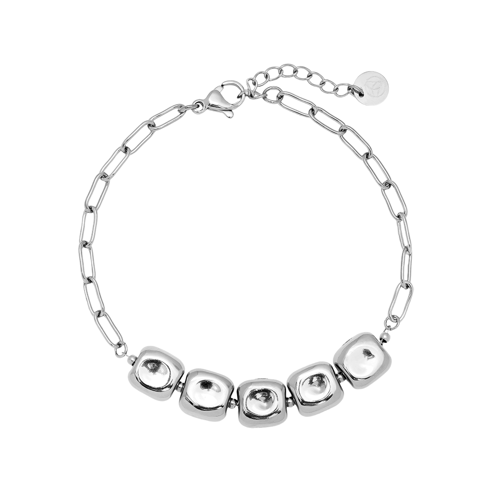 Stainless steel bracelet 17cm Cube Dot Chain