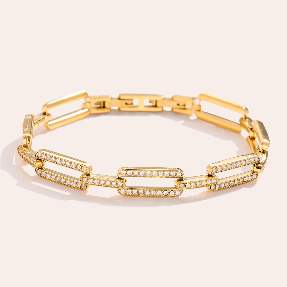 18cm Diamond Long Cube stainless steel bracelet    