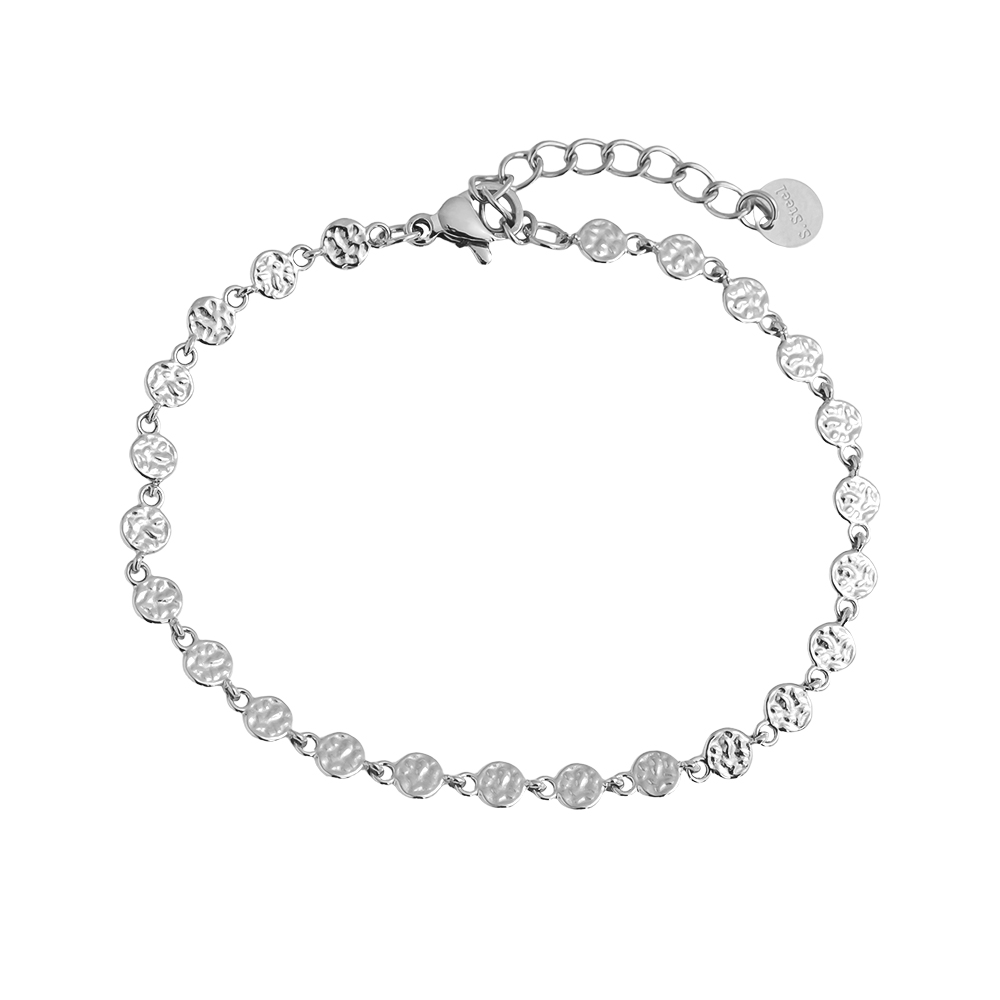 17cm irregular small disc stainless steel bracelet        