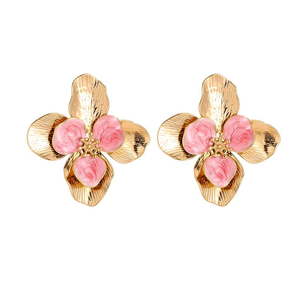 42*45mm Beautiful large flower stainless steel earrings     