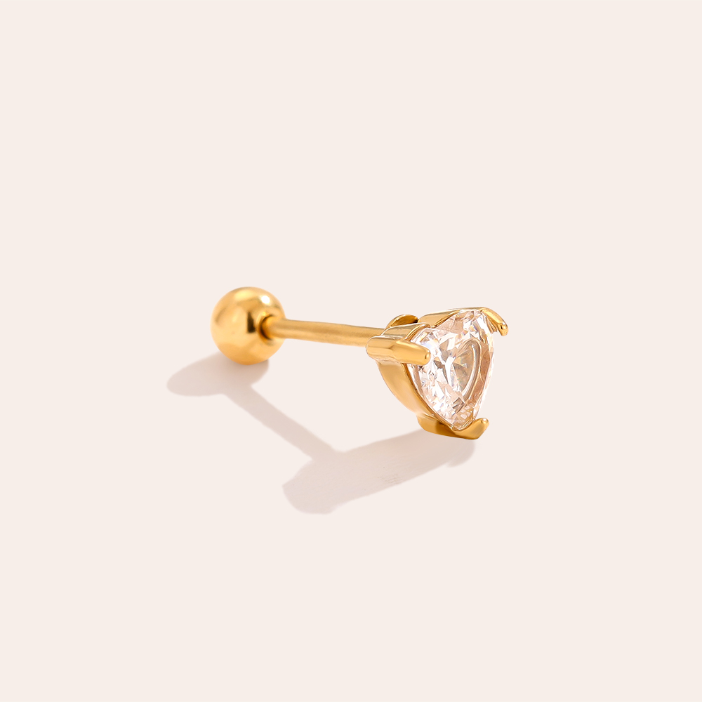 5mm Mini Diamond Heart stainless steel piercing       