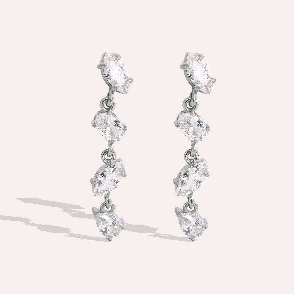 35mm minimalist pointed oval stainless steel earrings