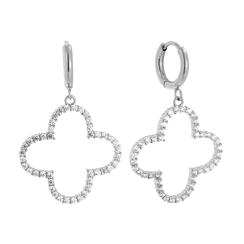 40mm Diamond Clover stainless steel earrings  