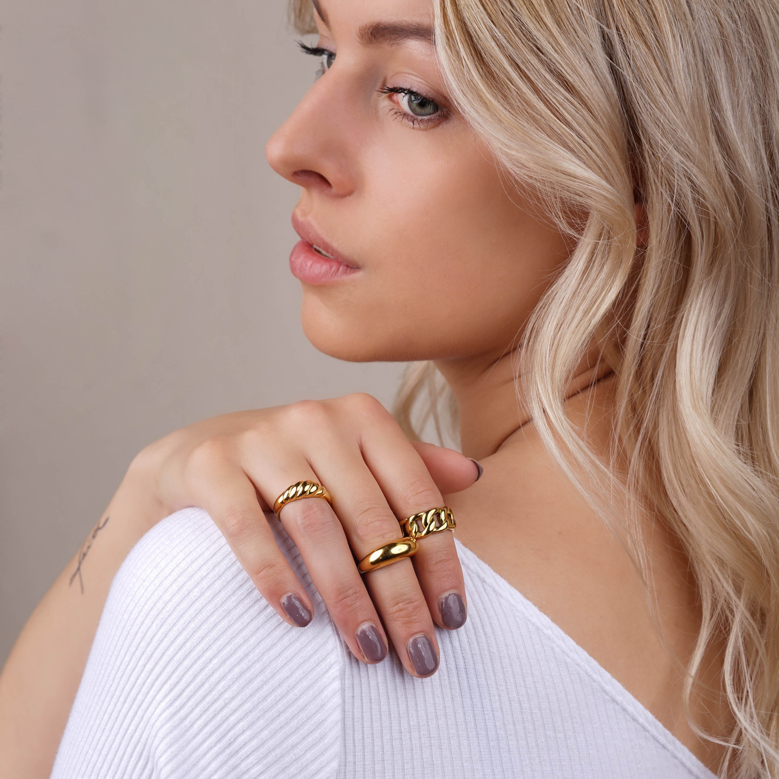 June stainless steel ring