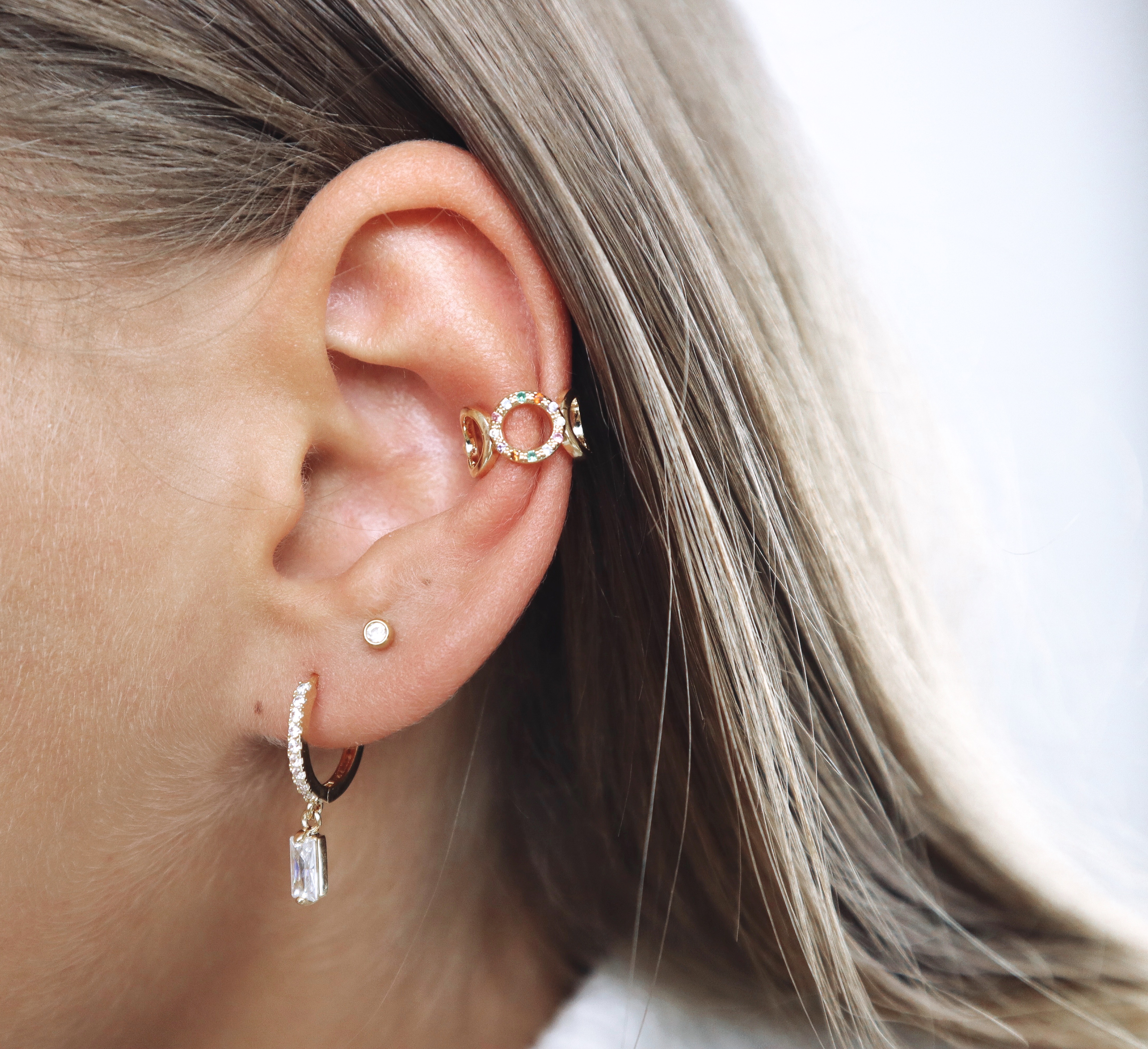 24mm Gold-plated Dakota Cube Earring 
