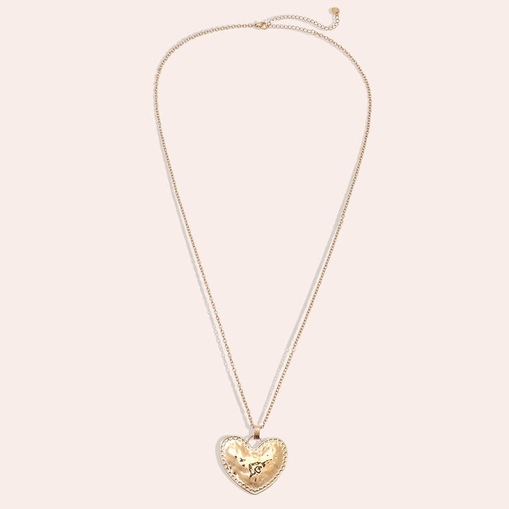 70cm large stainless steel heart necklace