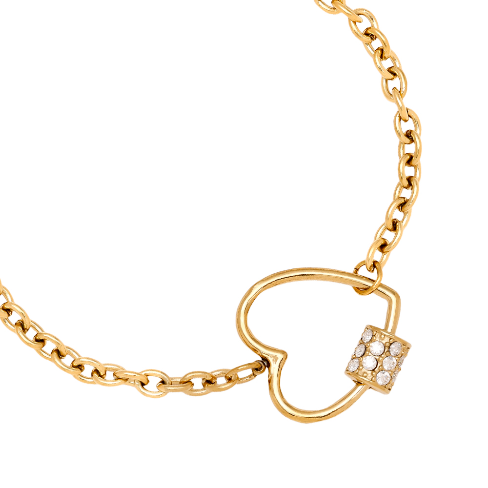 16cm Heart And Diamond Deco stainless steel bracelet     16cm Heart And Diamond Deco stainless steel bracelet