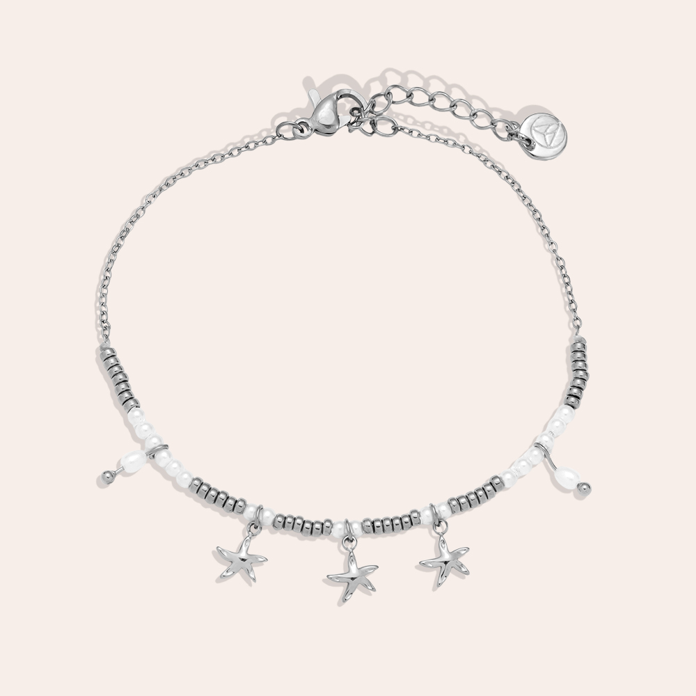 17cm Pearl Star stainless steel bracelet
