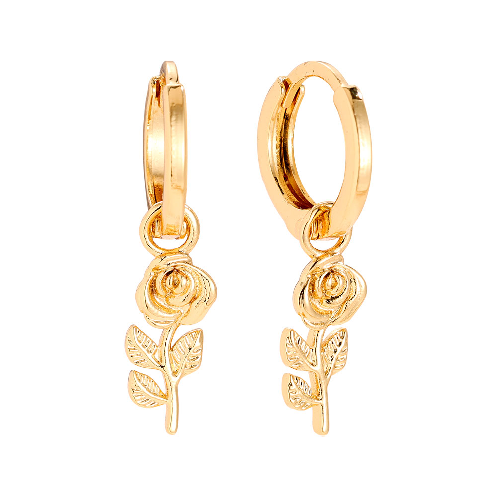 2.5cm Nice Flower gold-plated earrings  