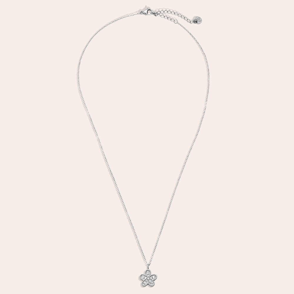 40cm Sweet Diamond Flower stainless steel necklace  