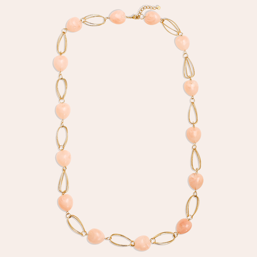 92cm Resin Balls And Cycles Stainless Steel Necklaces 