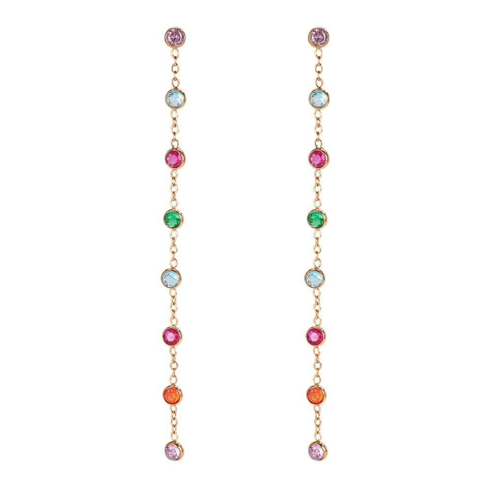 Stainless steel earrings, 80 × 4 mm, long pendant
