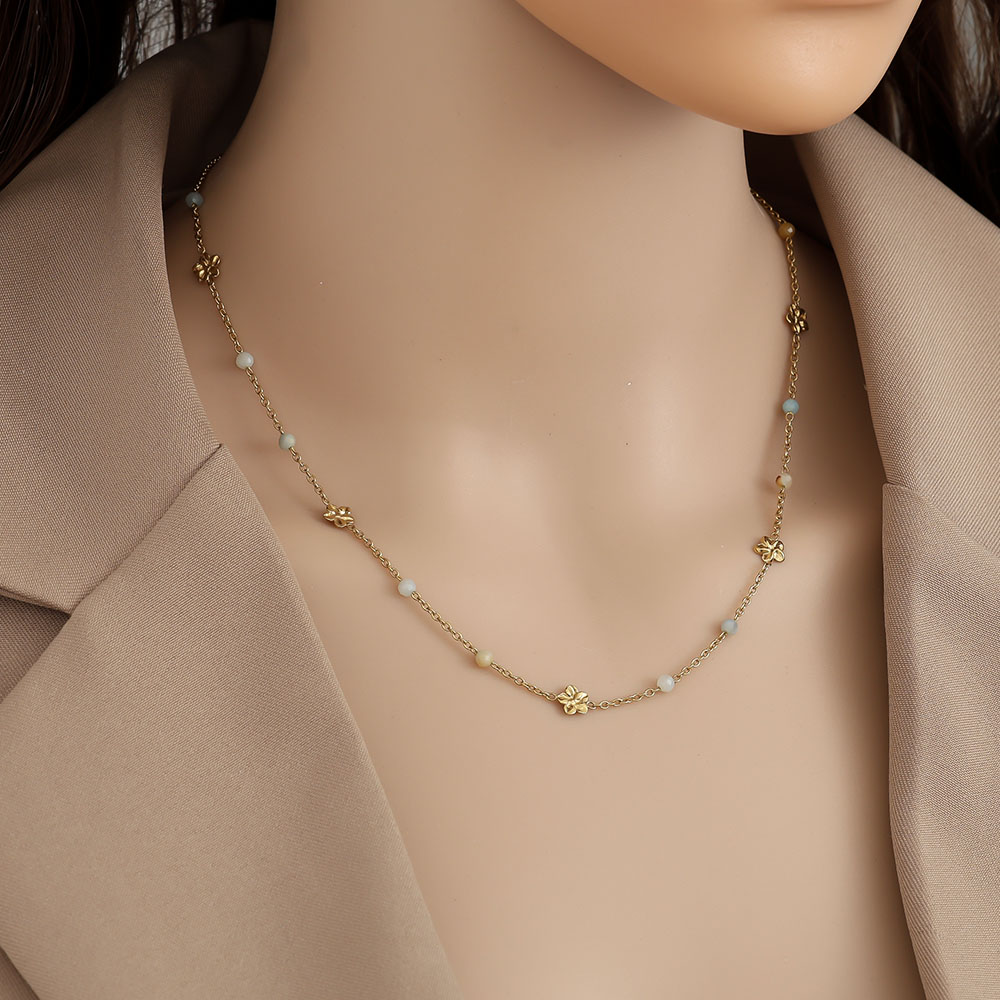45cm Flower Ball stainless steel necklace