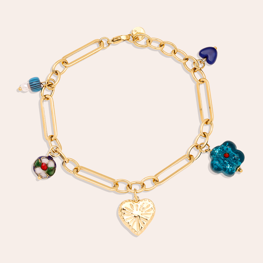 17cm Blue Trend Charms stainless steel bracelet    17cm Blue Trend Charms stainless steel bracelet