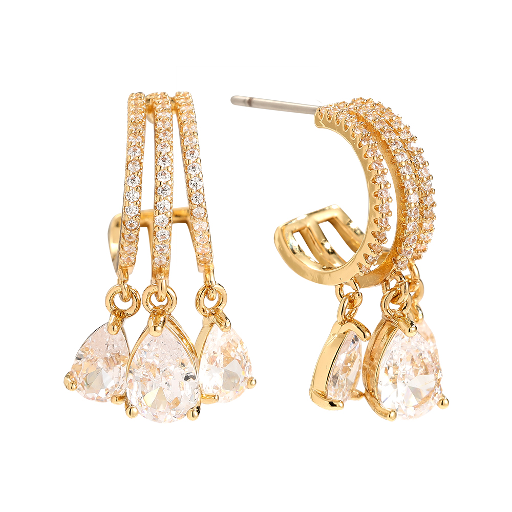 Diamond Drops gold-plated earrings  