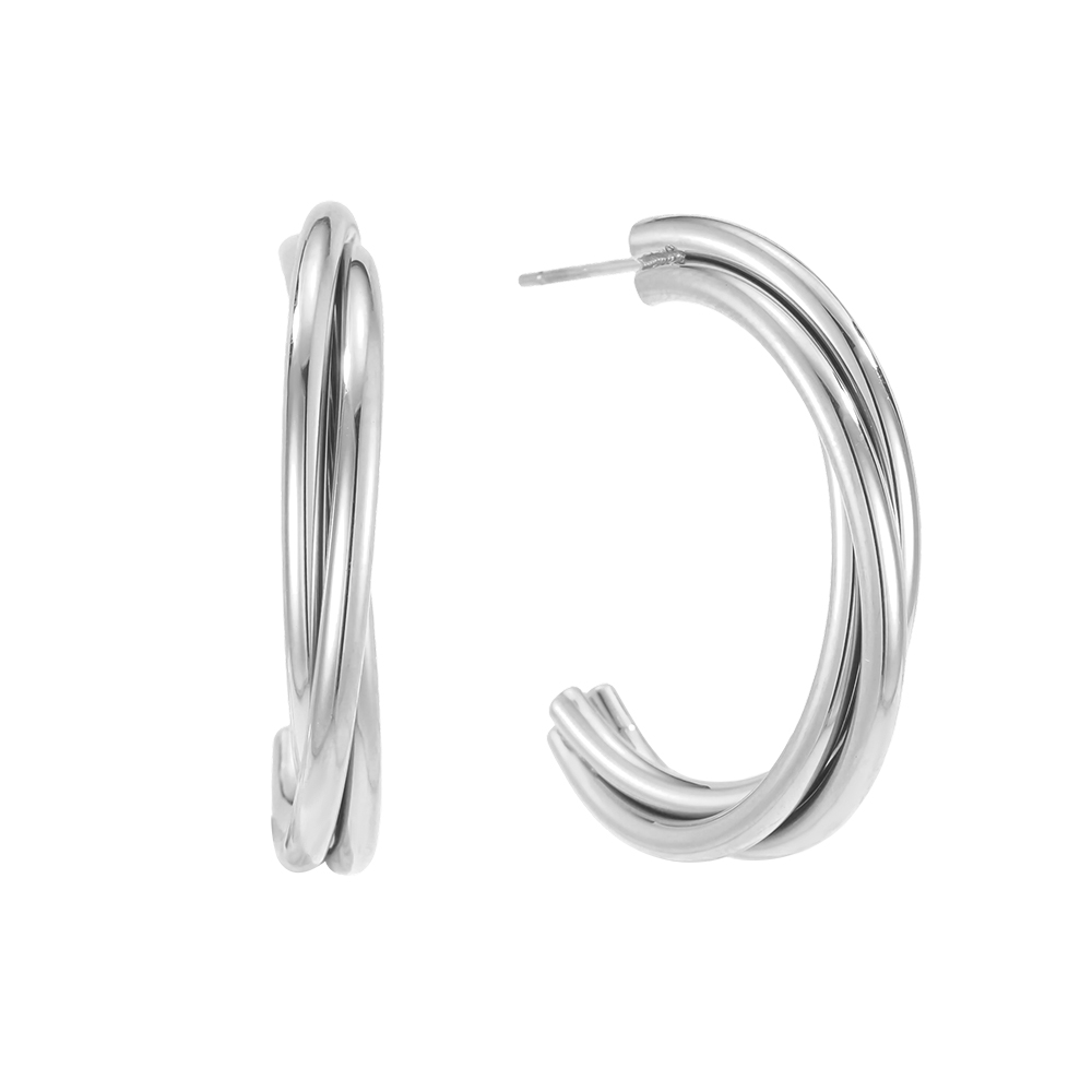 Stainless steel earrings, 30mm, beautiful circle 