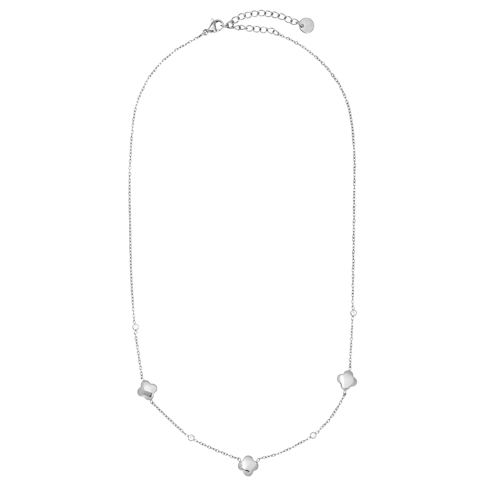 39cm Luckly Flower Plate stainless steel necklace 