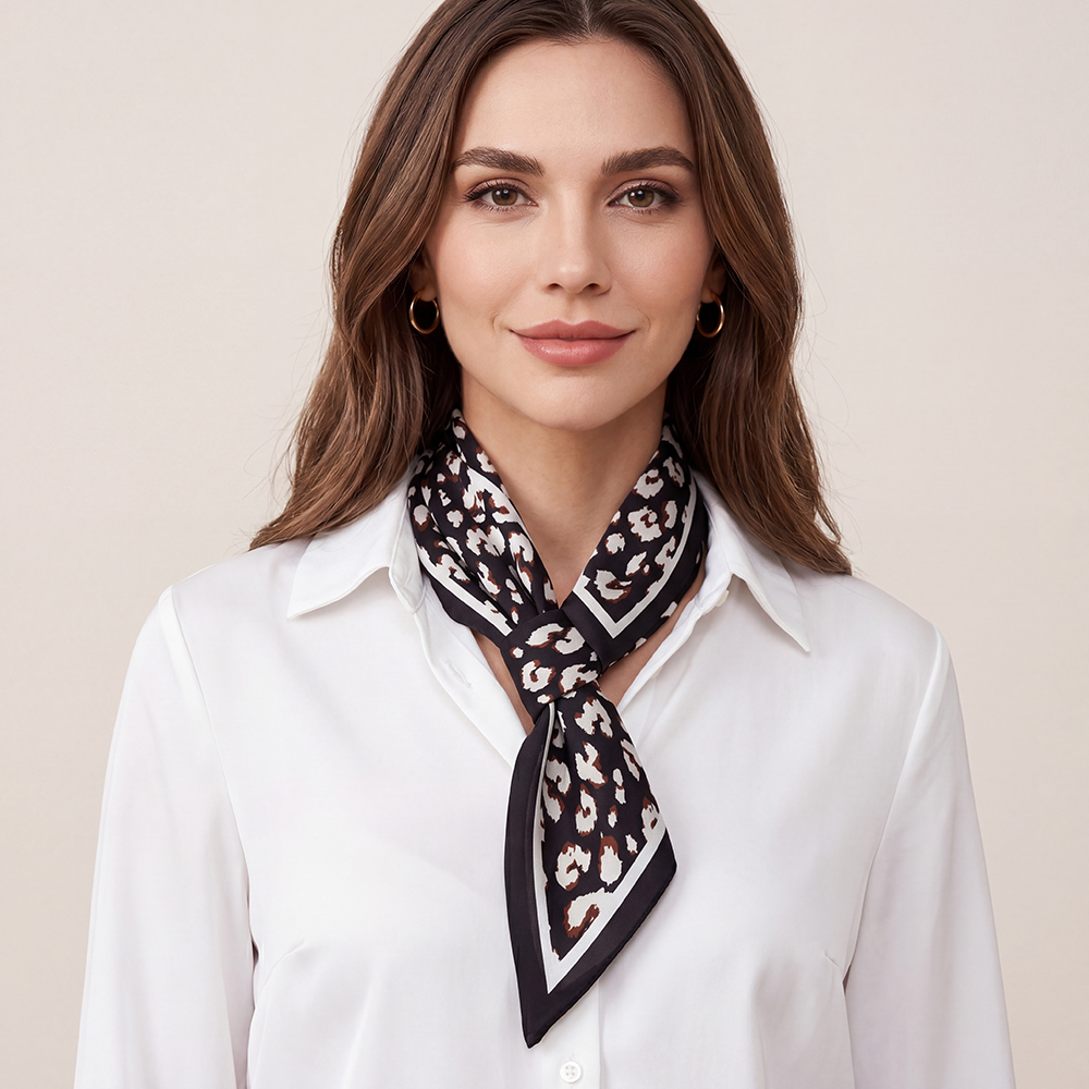 76cm leopard-print scarf 