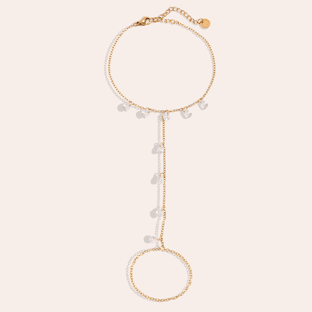 17cm Many zirconia hand chain stainless steel bracelet     