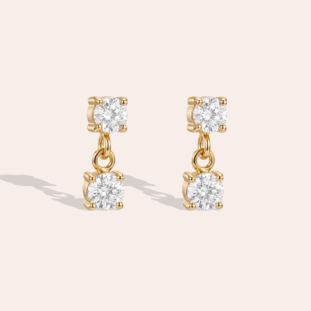 10mm two small zirconia stainless steel earrings      