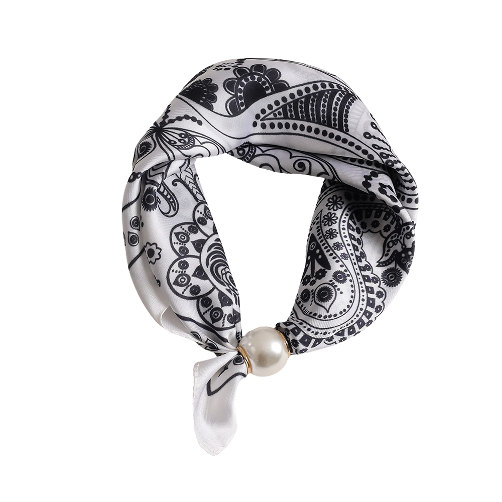 43cm Paisley Pattern Black Beaded Scarf