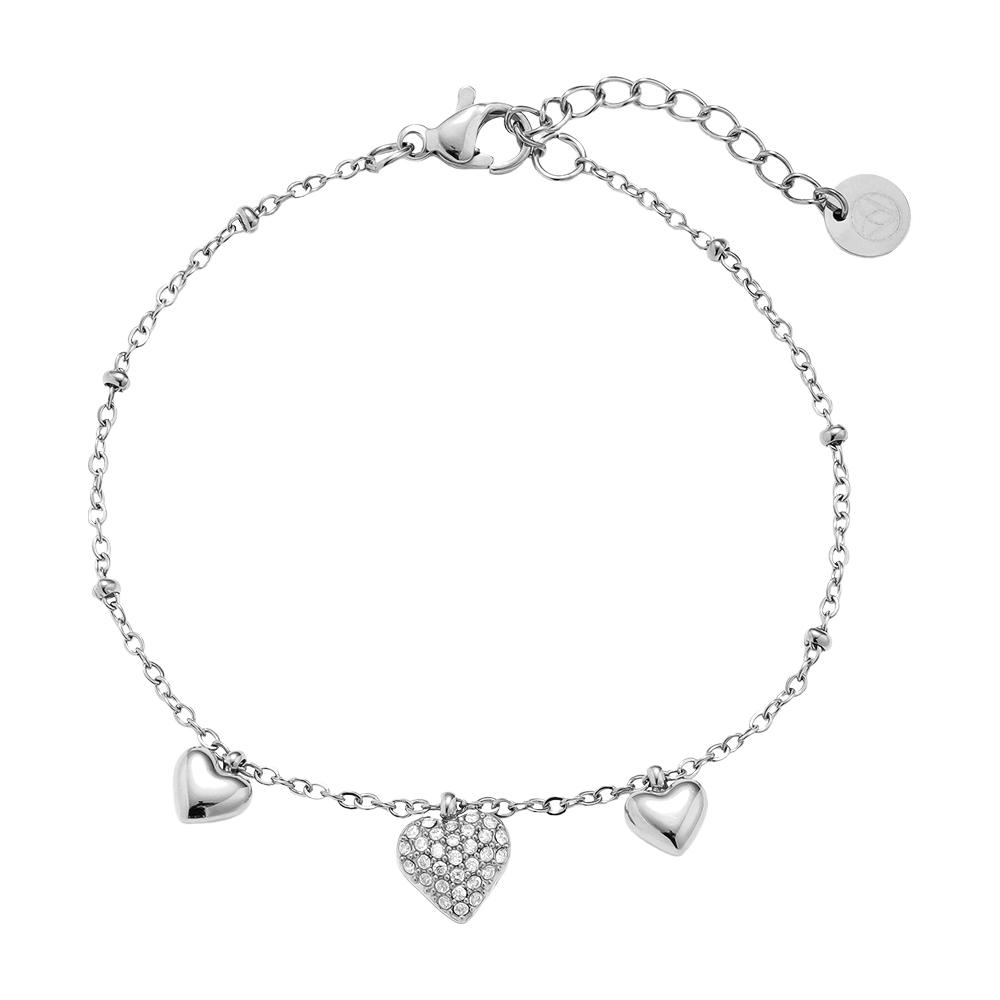 17cm Many Sweet Hearts stainless steel bracelet     