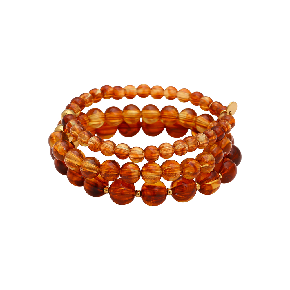 Acrylic beaded stainless steel bangle    