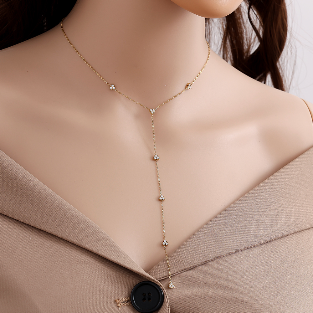 40cm fine heart stainless steel necklace