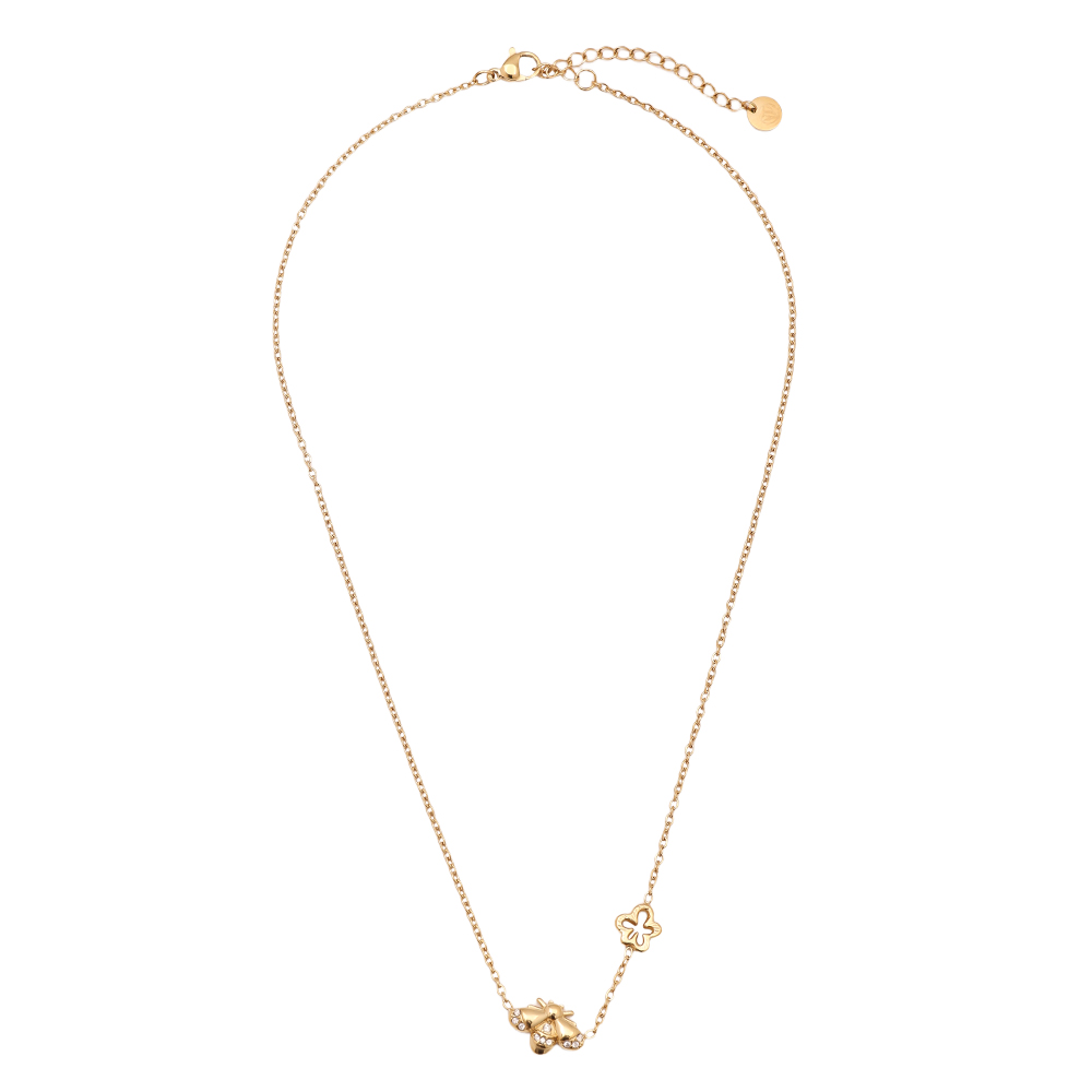 40cm rhinestone bee stainless steel necklace