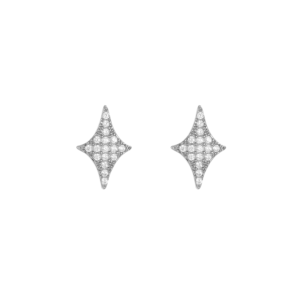 13mm Blink Star Zirconia Stainless Steel Earrings