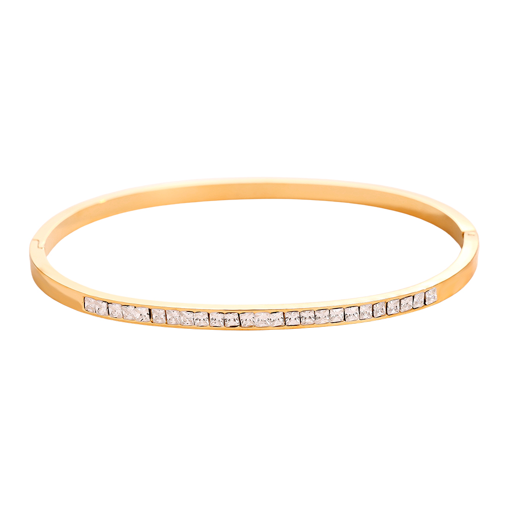 6.5cm Diameter Diamonds stainless steel bangle    