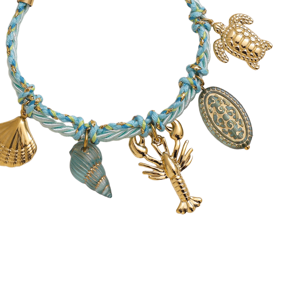 18cm blue ocean style stainless steel bracelet   