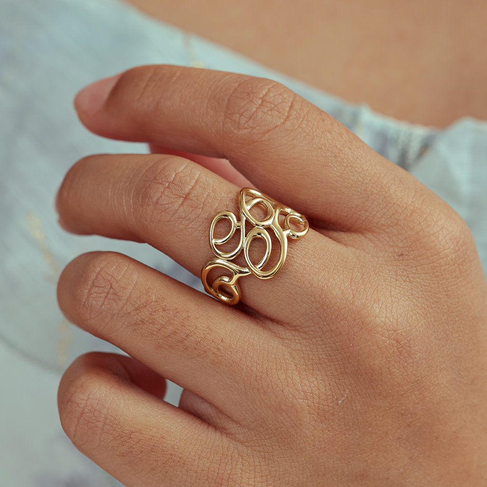 Stainless Steel Ring, Adjustable, Loose Mesh