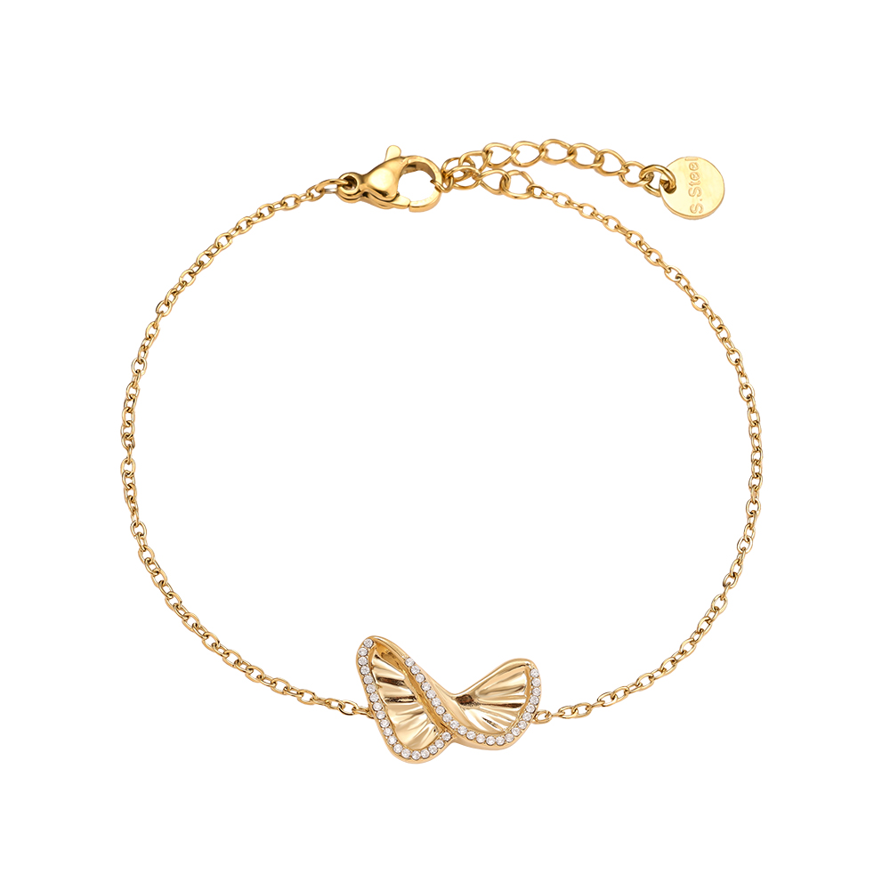 16cm Like Diamond Butterfly stainless steel bracelet   