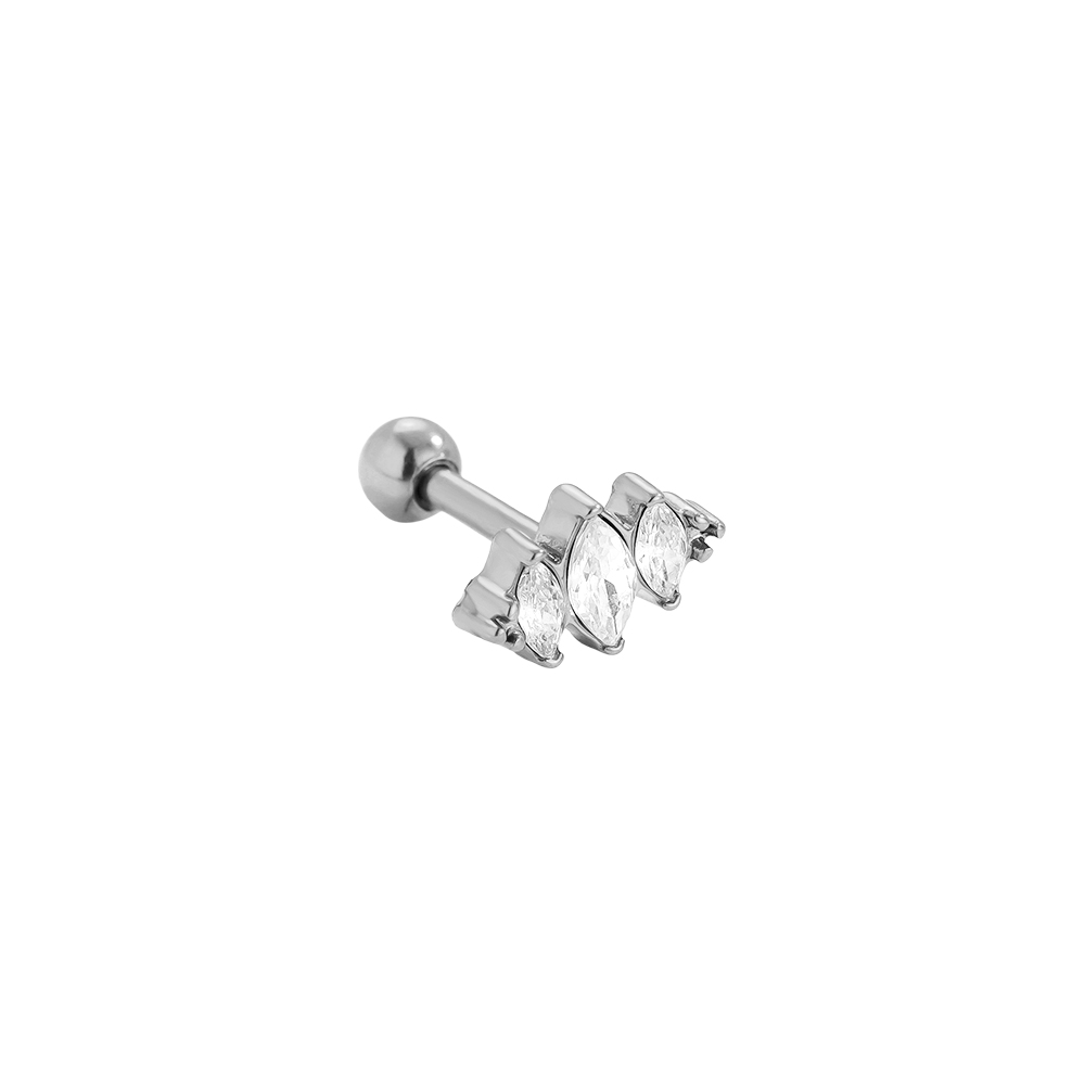 8mm Three Diamond Eye stainless steel piercing       