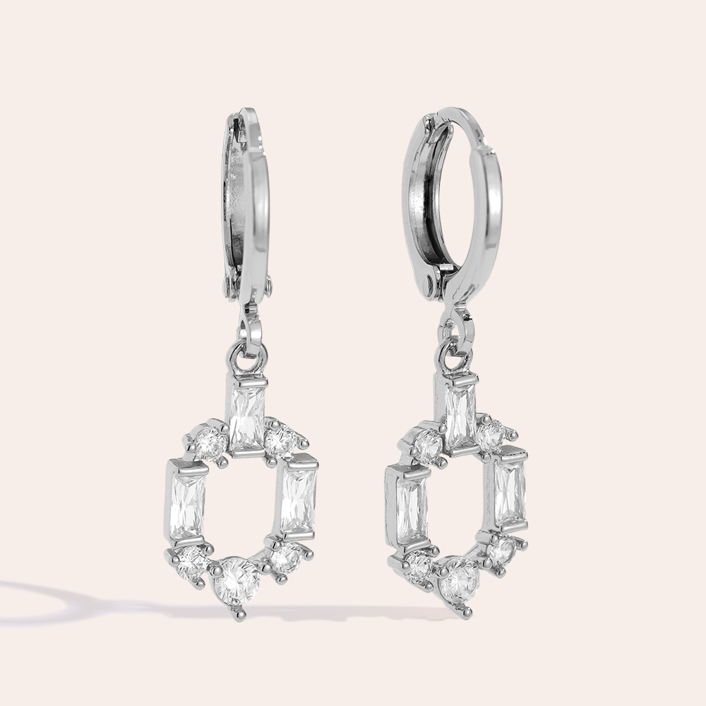 3cm Mini Mixed Diamonds Gold-plated Earrings   