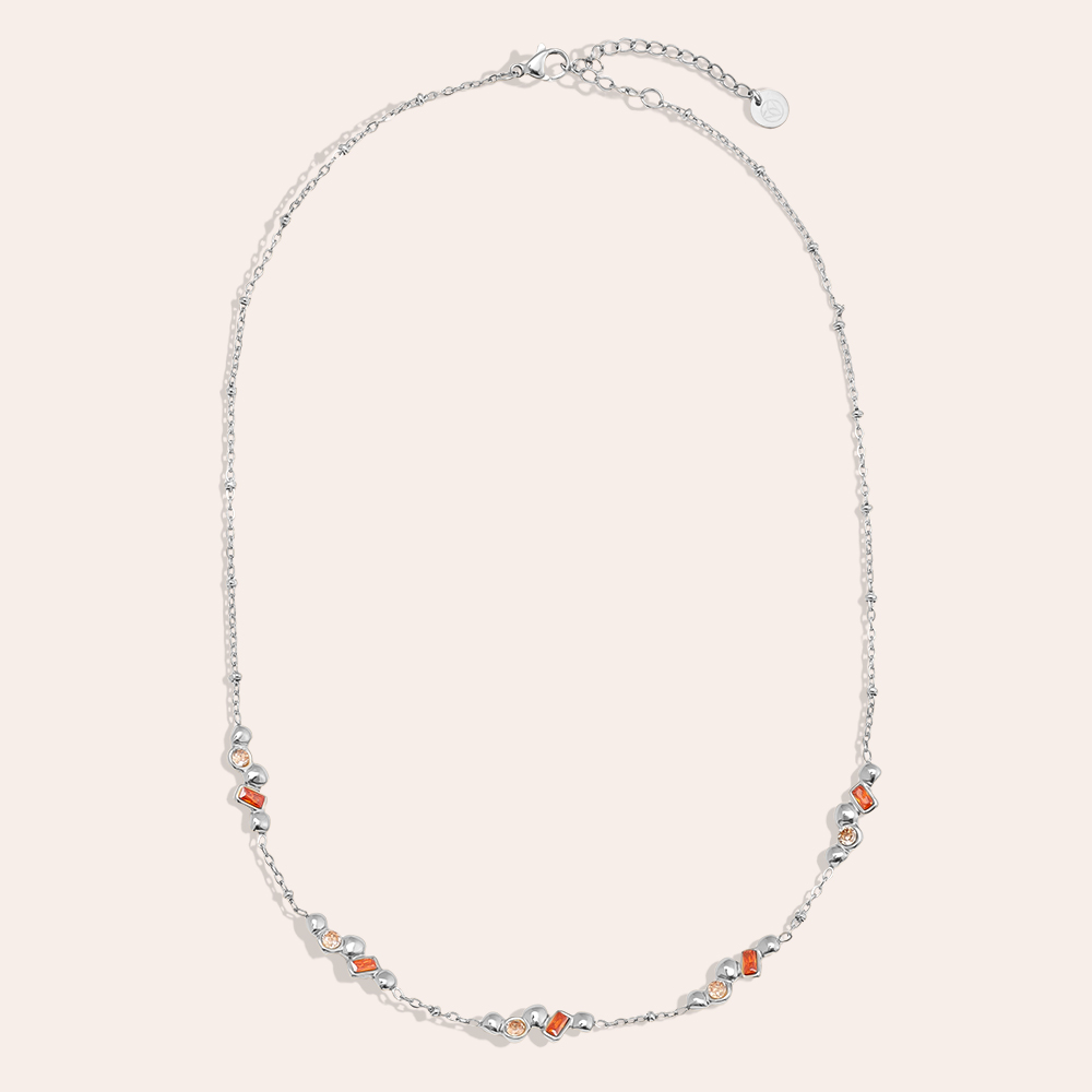 42cm Nice Diamond With Deco stainless steel necklace     