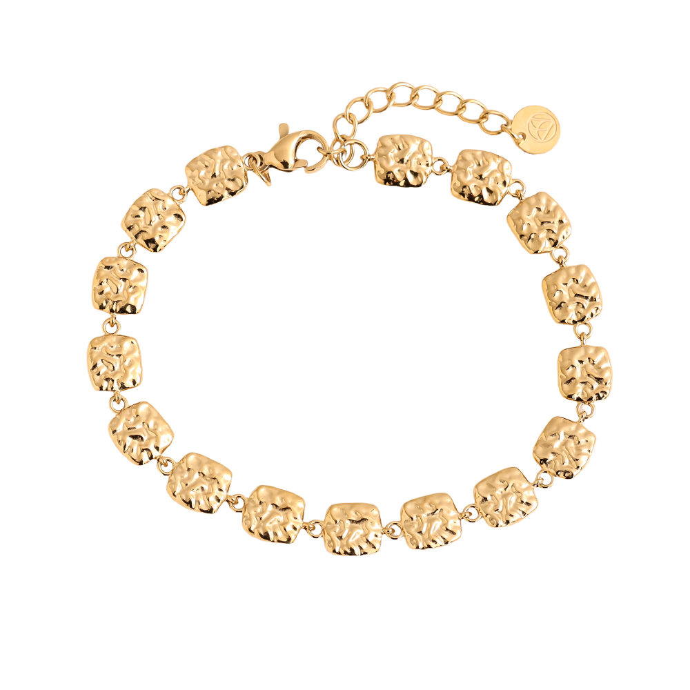 17cm irregular squares stainless steel bracelet     