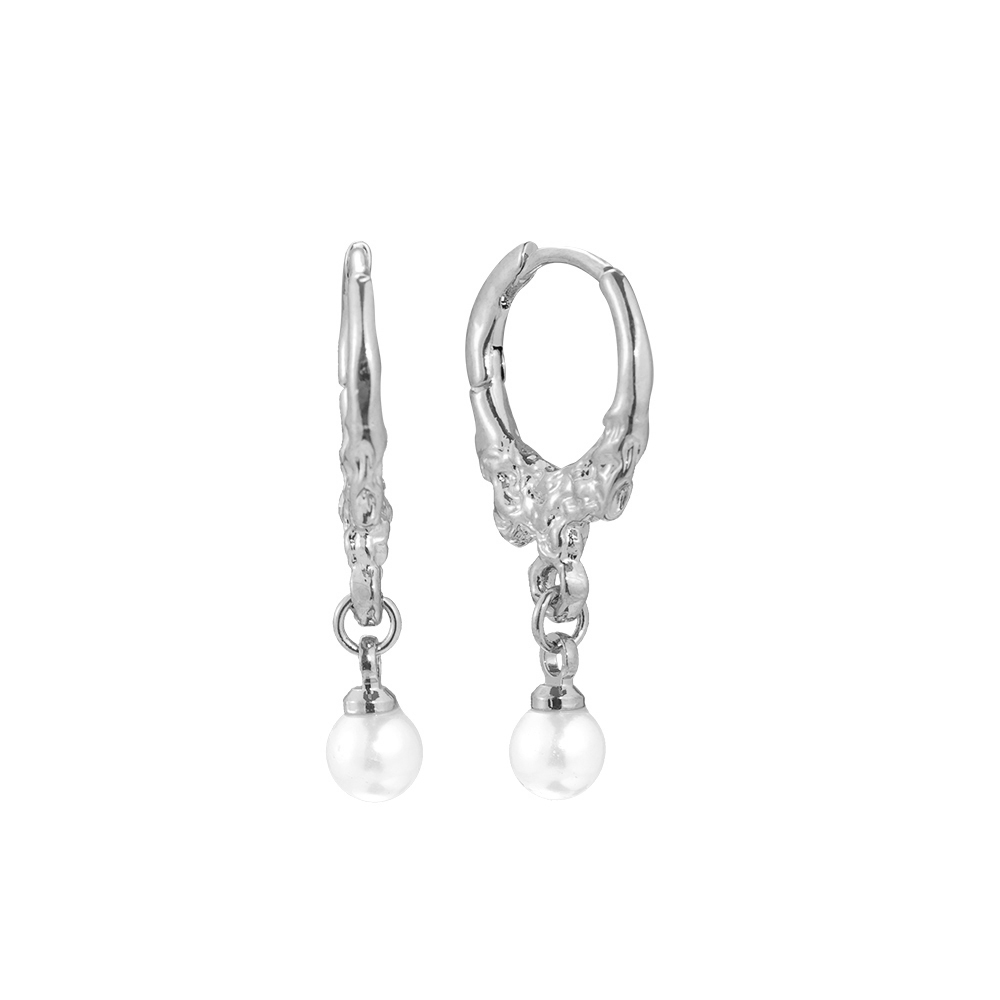 Stainless steel earrings Stylish Lava With Pearl
