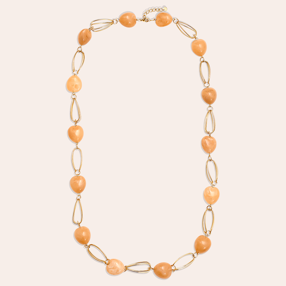 92cm Resin Balls And Cycles Stainless Steel Necklaces 