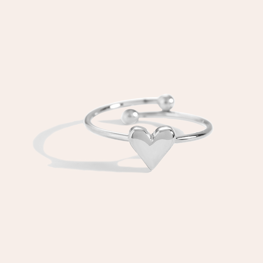 Stainless steel ring Simple Heart
