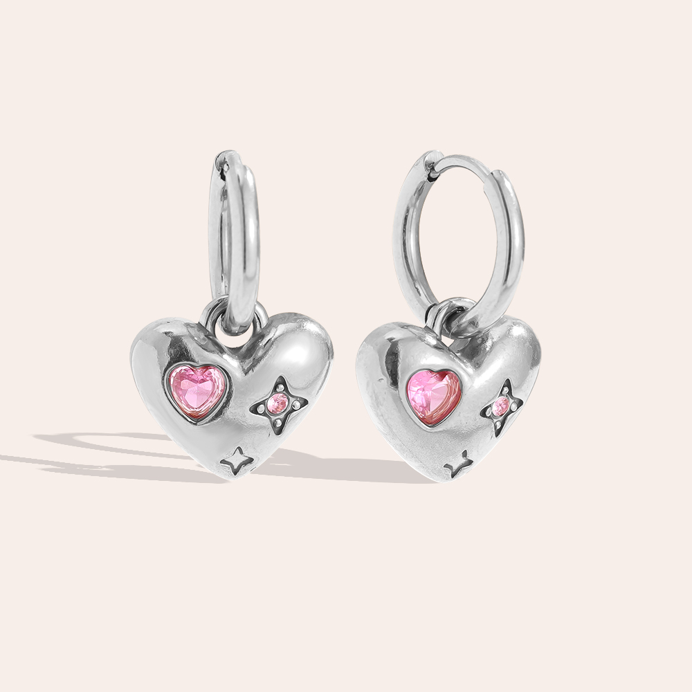 2cm Sweet Heart stainless steel earrings       