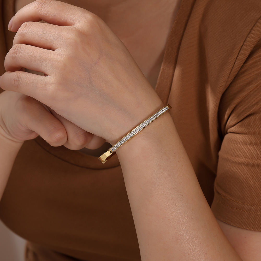6cm Nice Diamond stainless steel bangle
