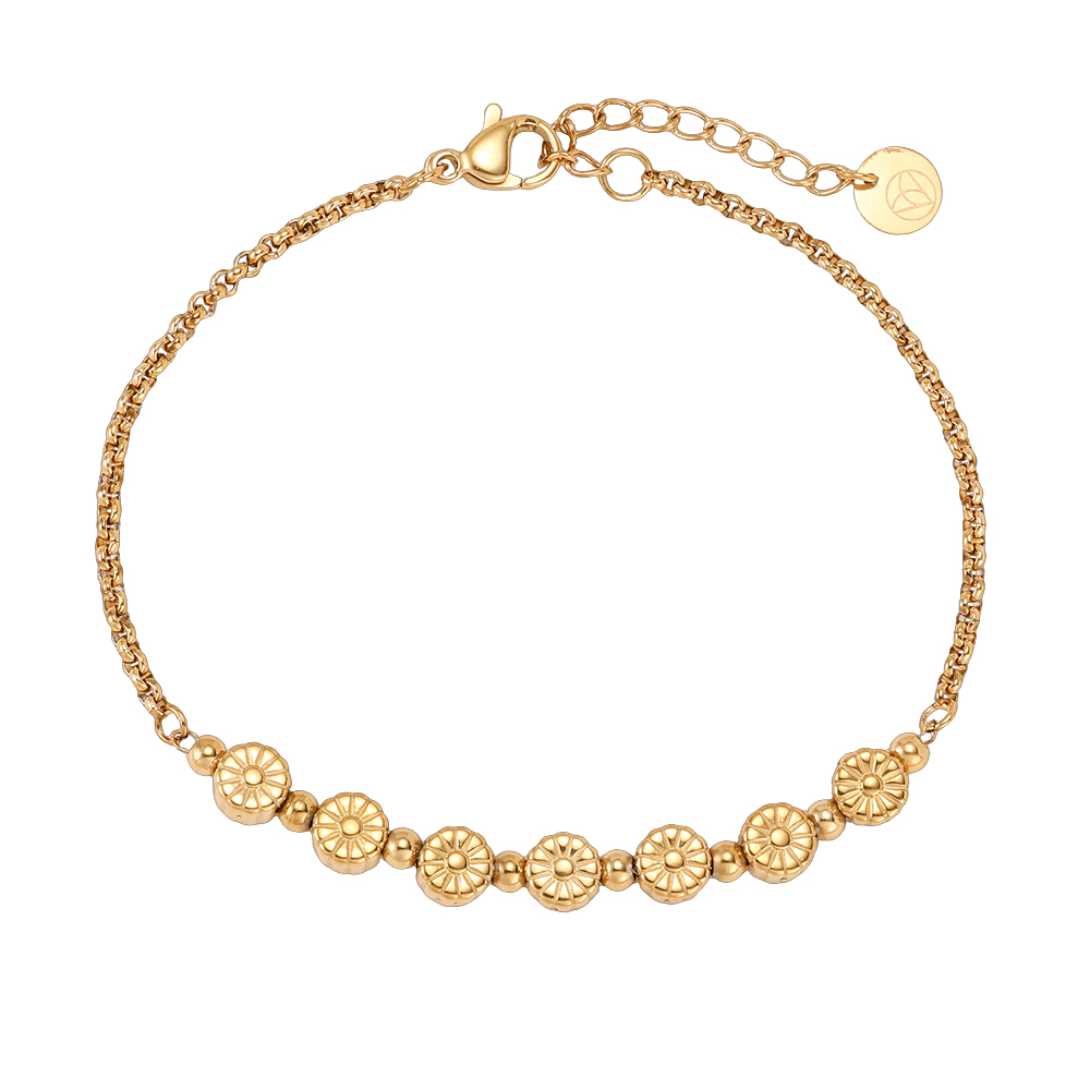Stainless steel bracelet 17cm some small flowers