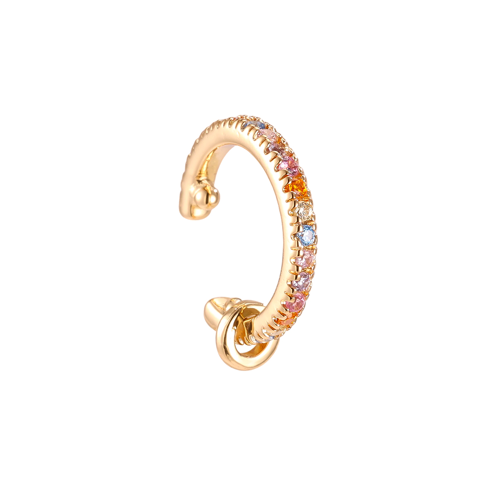 Gold-plated ear cuffs 15mm zirconia small ring  
