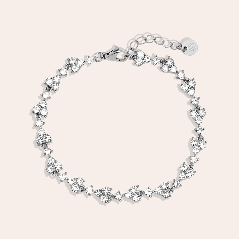 17cm Diamond Flower Chain stainless steel bracelet     17cm Diamond Flower Chain stainless steel bracelet