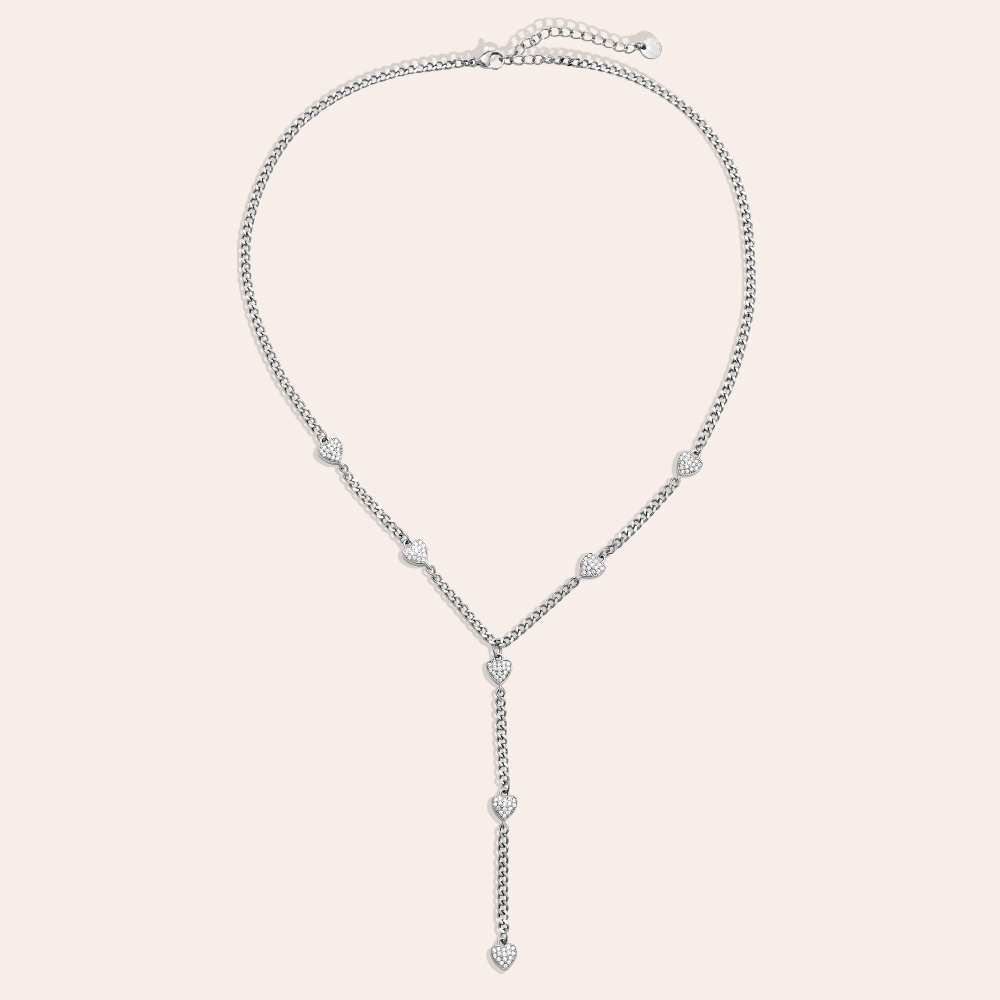 43cm heart link stainless steel necklace 